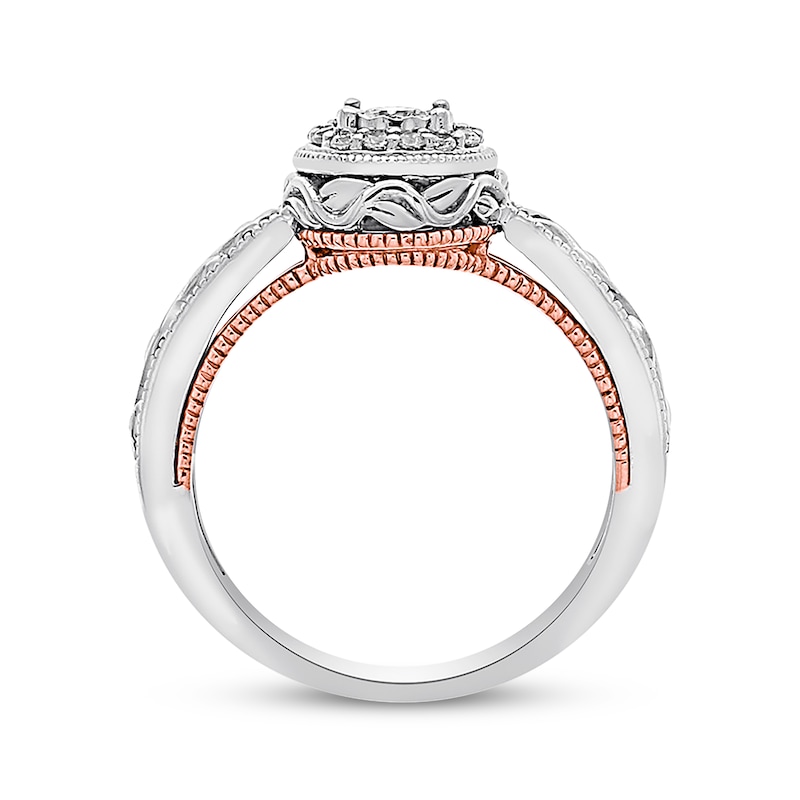 Main Image 2 of Previously Owned Diamond Ring 1/5 ct tw Round-cut 10K Two-Tone Gold
