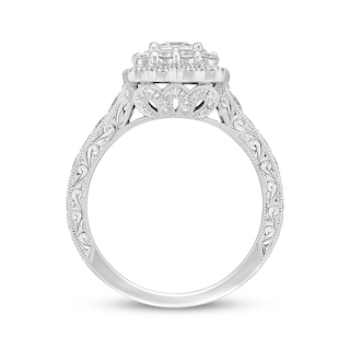 Previously Owned Neil Lane Diamond Engagement Ring 1-3/8 ct tw Princess ...