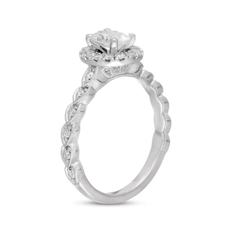 Main Image 2 of Previously Owned Neil Lane Diamond Engagement Ring 1 ct tw Oval & Round-cut 14K White Gold