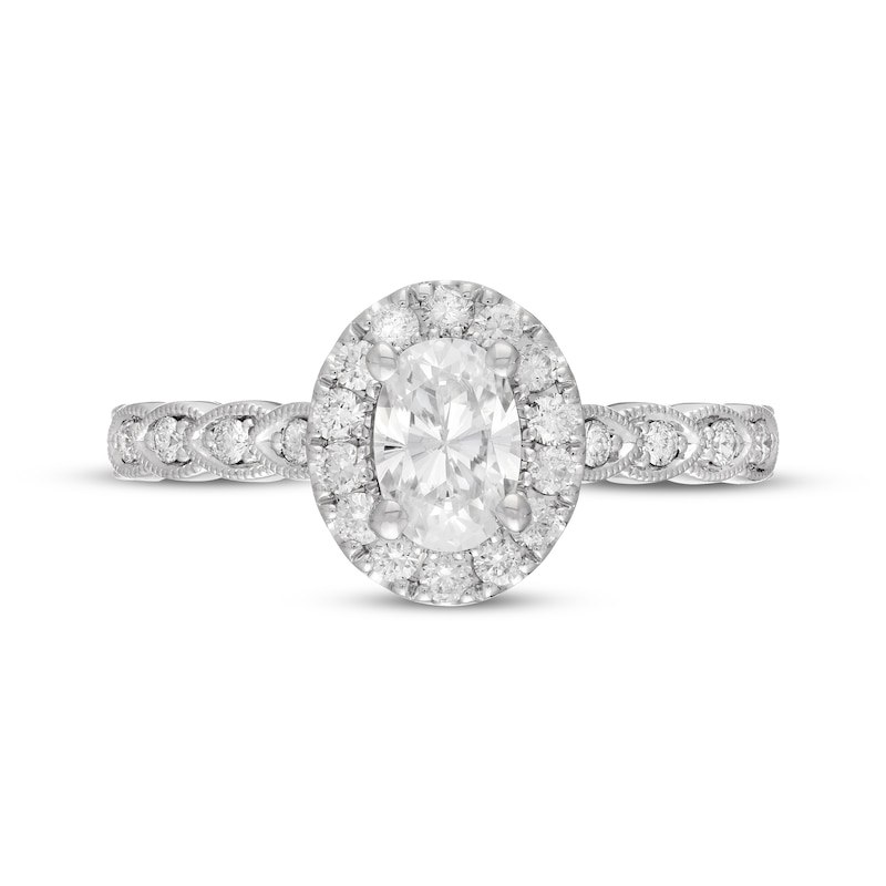 Main Image 3 of Previously Owned Neil Lane Diamond Engagement Ring 1 ct tw Oval & Round-cut 14K White Gold