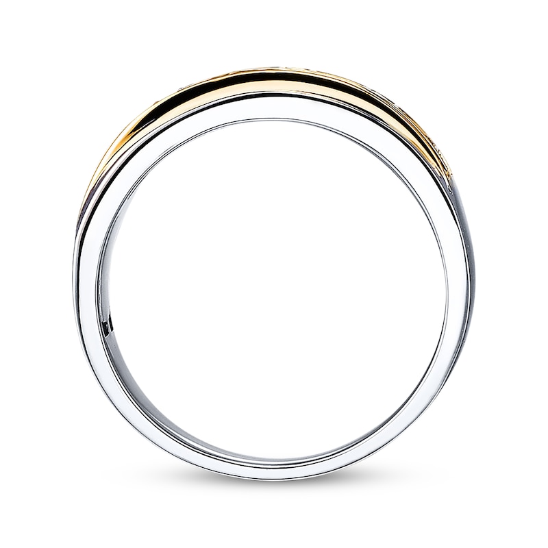 Main Image 2 of Previously Owned Men's Diamond Band 1/2 ct tw Brown & White 10K Two-Tone Gold