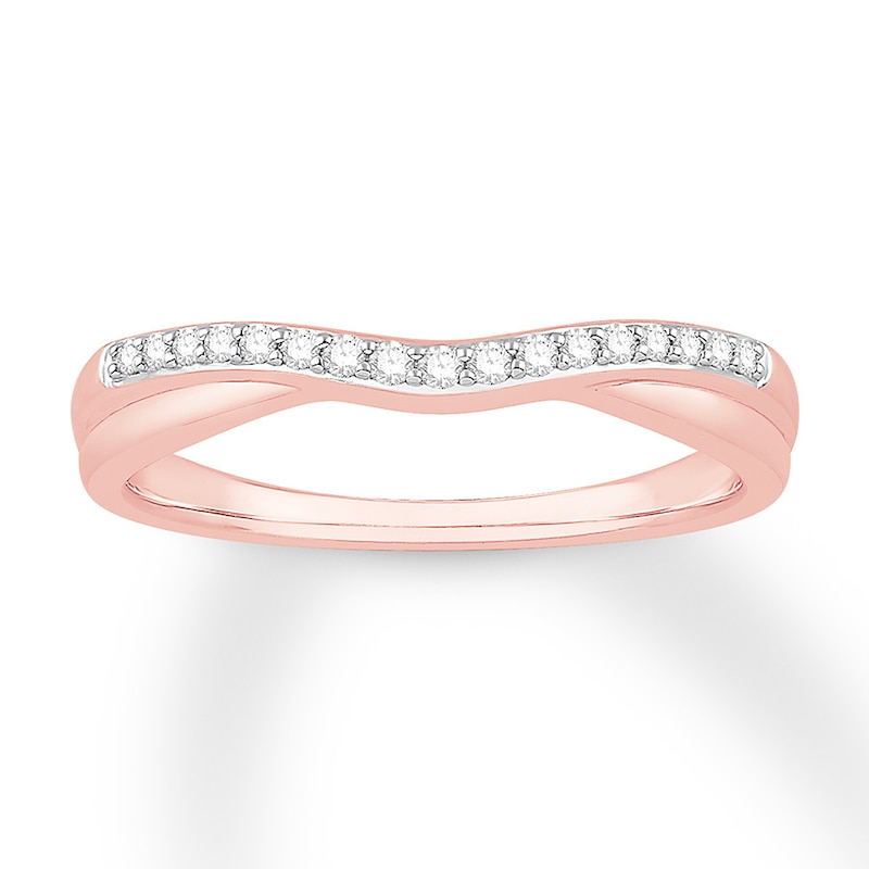 Main Image 1 of Previously Owned Diamond Contour Ring 1/10 ct tw Round-cut 14K Rose Gold