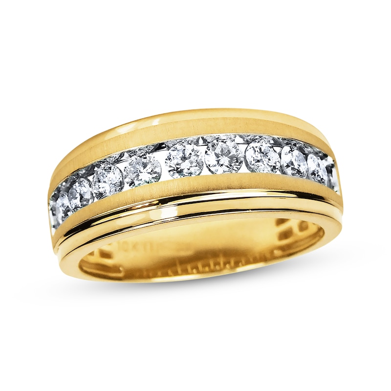 Main Image 1 of Previously Owned Men's Diamond Wedding Band 1 ct tw 10K Yellow Gold