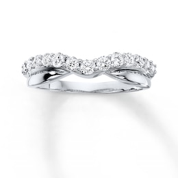 Previously Owned Diamond Contour Band 1/2 ct tw Round-cut 14K White Gold