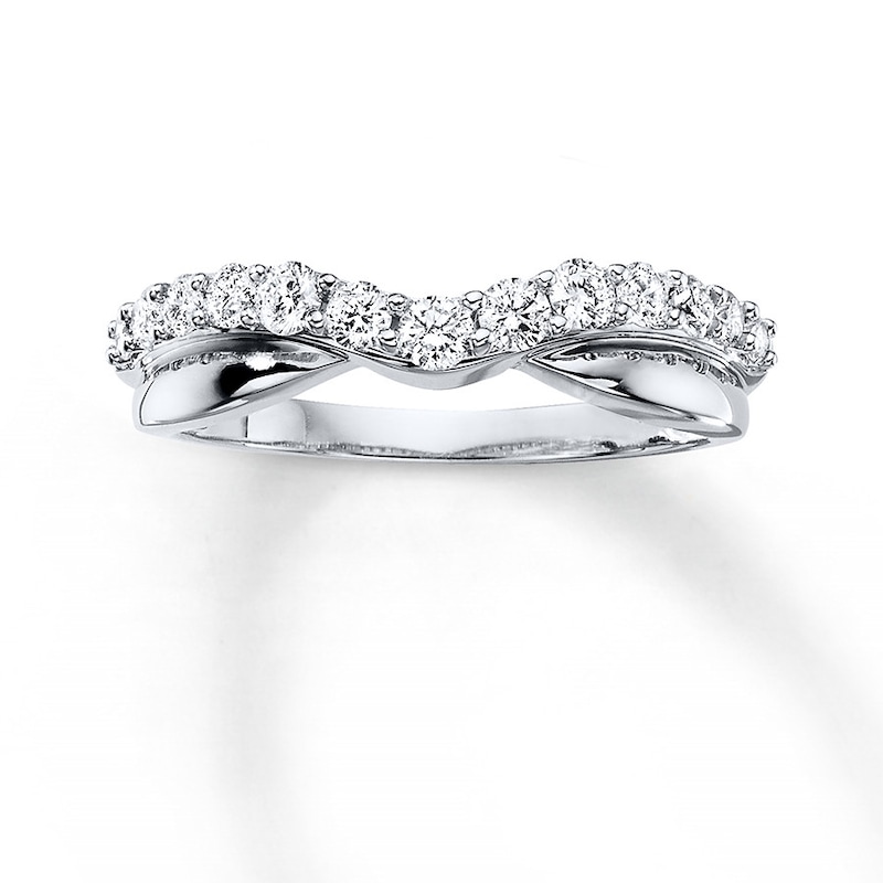 Previously Owned Diamond Contour Band 1/2 ct tw Round-cut 14K White Gold