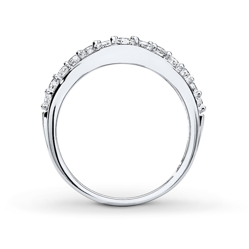 Previously Owned Diamond Contour Band 1/2 ct tw Round-cut 14K White Gold