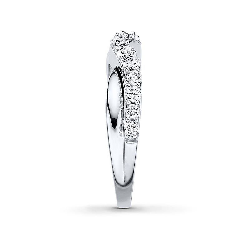 Previously Owned Diamond Contour Band 1/2 ct tw Round-cut 14K White Gold
