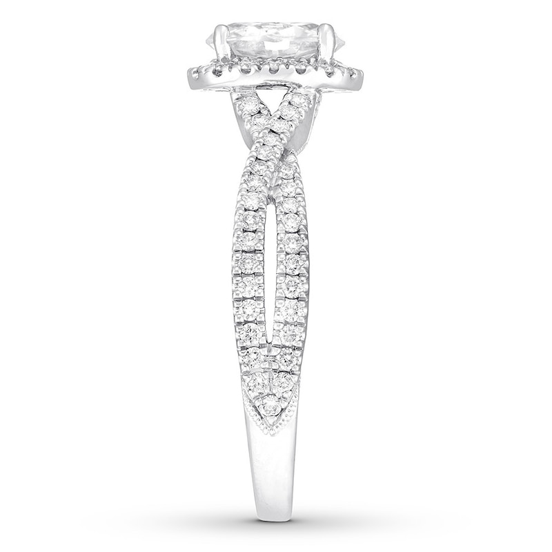 Previously Owned Neil Lane Premiere Diamond Engagement Ring 1-1/3 ct tw Oval & Round-cut 14K White Gold
