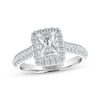 Thumbnail Image 1 of Previously Owned THE LEO Diamond Engagement Ring 1 ct tw Emerald & Round-cut 14K White Gold
