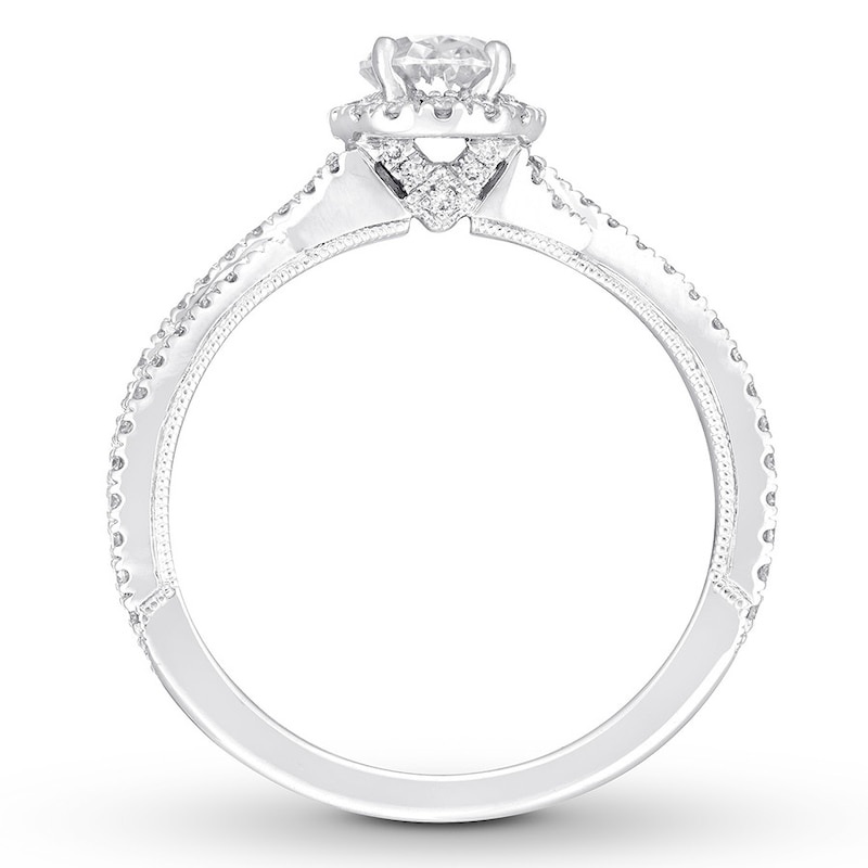 Main Image 2 of Previously Owned Neil Lane Premiere Diamond Engagement Ring 1-1/3 ct tw Oval & Round-cut 14K Gold - Size 8.5