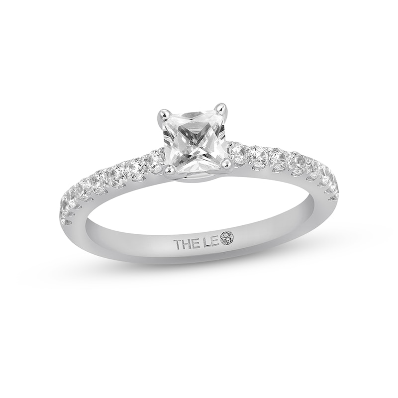 Previously Owned THE LEO Diamond Engagement Ring 3/4 ct tw Princess & Round-cut 14K White Gold