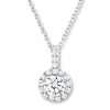 Thumbnail Image 1 of Previously Owned THE LEO Diamond Necklace 5/8 ct tw Diamonds 14K White Gold 19"