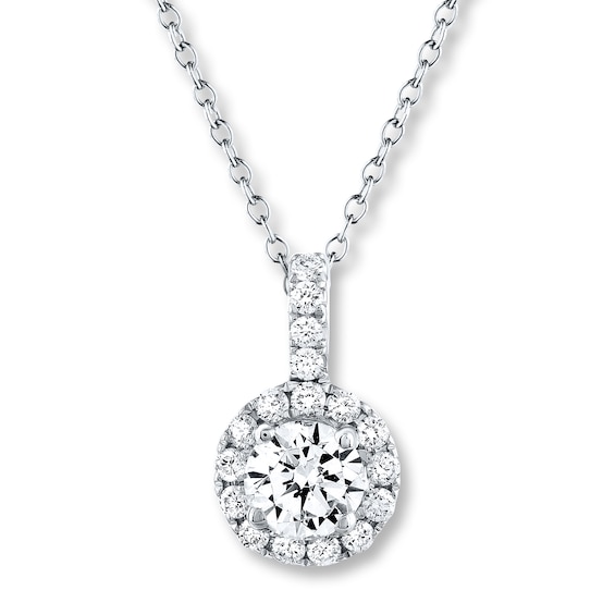 Previously Owned THE LEO Diamond Necklace 5/8 ct tw Diamonds 14K White Gold 19"