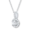 Thumbnail Image 3 of Previously Owned THE LEO Diamond Necklace 5/8 ct tw Diamonds 14K White Gold 19"