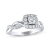 Thumbnail Image 1 of Previously Owned THE LEO Diamond Engagement Ring 3/4 ct tw Princess & Round-cut 14K White Gold