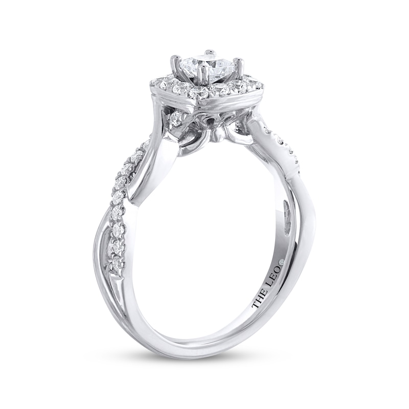 Main Image 2 of Previously Owned THE LEO Diamond Engagement Ring 3/4 ct tw Princess & Round-cut 14K White Gold