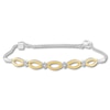 Thumbnail Image 1 of Previously Owned Diamond Bolo Bracelet 1/20 cttw Sterling Silver & 10K Yellow Gold 9.5"