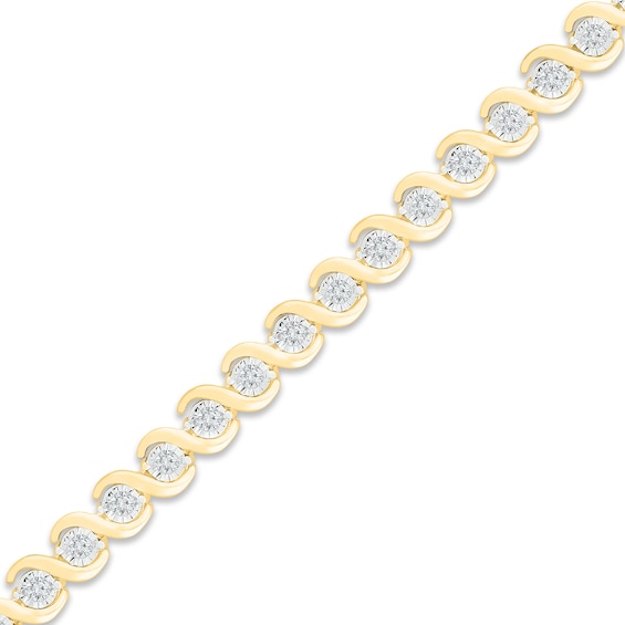 Previously Owned Diamond Bracelet 1 ct tw 10K Yellow Gold 7"