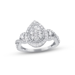 Previously Owned Diamond Ring 1 ct Round-cut 10K White Gold