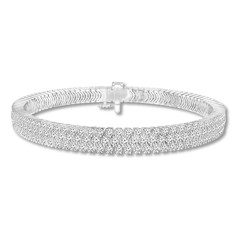 Previously Owned Diamond Bracelet 5 ct tw Round-cut 14K White Gold 7" Length