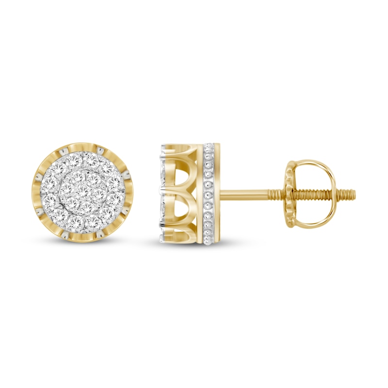Previously Owned Men's Diamond Earrings 1/2 ct tw 10K Yellow Gold