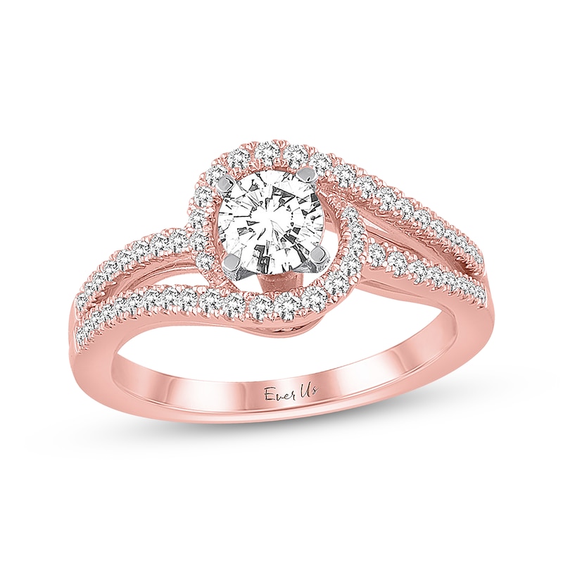 Main Image 1 of Previously Owned Ever Us Diamond Engagement Ring 1 ct tw Round-cut 14K Rose Gold