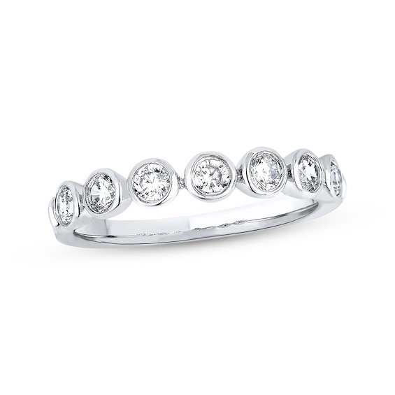 Previously Owned Round-Cut Diamond Anniversary Band 1/2 ct tw Bezel-Set 14K White Gold