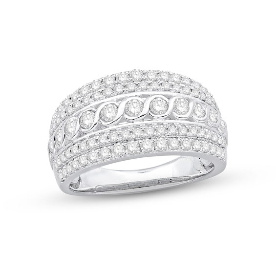 Previously Owned Diamond Anniversary Ring 1 ct tw Round-cut 10K White Gold