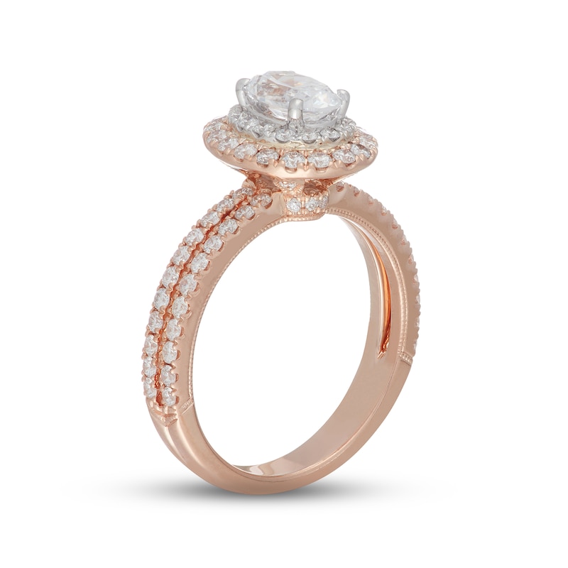 Previously Owned Neil Lane Diamond Engagement Ring 1-3/4 ct tw Oval/Round 14K Two-Tone Gold