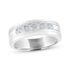Thumbnail Image 0 of Previously Owned Men's THE LEO Diamond Wedding Band 1 ct tw Round-cut 14K White Gold