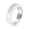 Thumbnail Image 2 of Previously Owned Men's THE LEO Diamond Wedding Band 1 ct tw Round-cut 14K White Gold