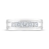 Thumbnail Image 2 of Previously Owned Men's THE LEO Diamond Wedding Band 1 ct tw Round-cut 14K White Gold