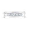 Thumbnail Image 3 of Previously Owned Men's THE LEO Diamond Wedding Band 1 ct tw Round-cut 14K White Gold