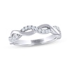 Thumbnail Image 1 of Previously Owned THE LEO Diamond Wedding Band 1/5 ct tw Round-cut 14K White Gold