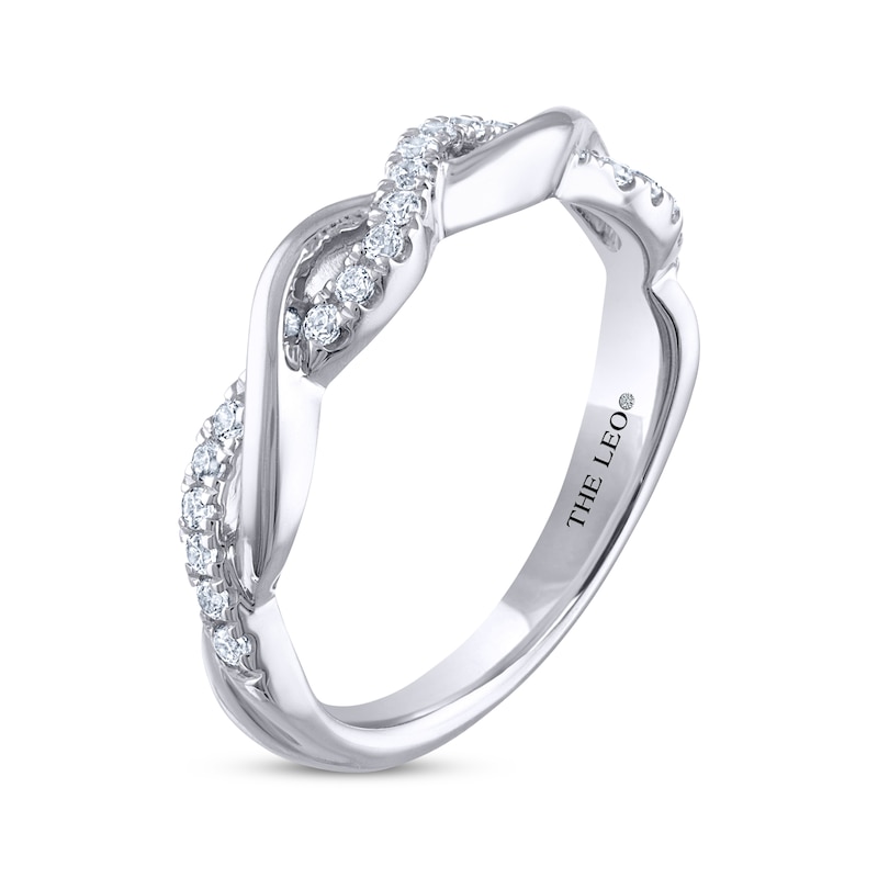 Main Image 2 of Previously Owned THE LEO Diamond Wedding Band 1/5 ct tw Round-cut 14K White Gold