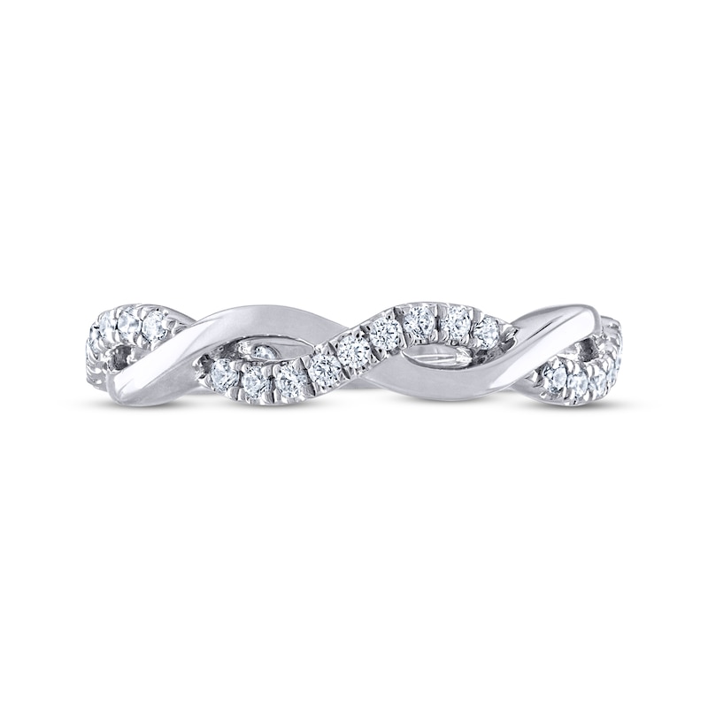 Main Image 3 of Previously Owned THE LEO Diamond Wedding Band 1/5 ct tw Round-cut 14K White Gold