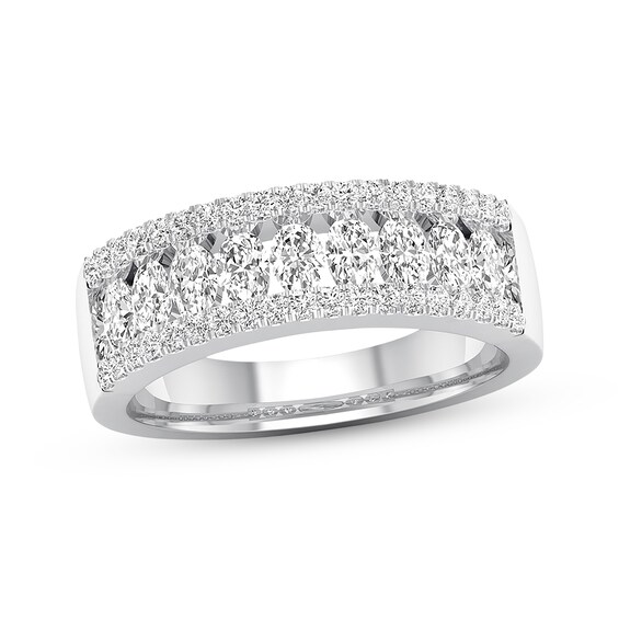 Previously Owned Diamond Anniversary Band 1 ct tw Oval and Round-Cut 14K White Gold