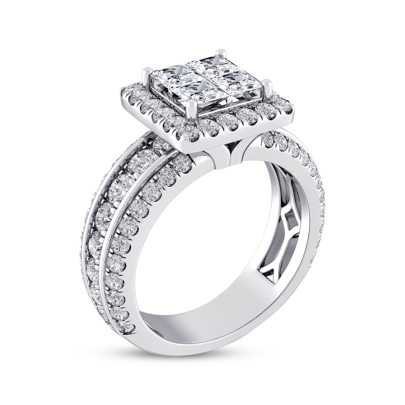Main Image 2 of Previously Owned Diamond Engagement Ring 2 ct tw Princess & Round-cut 14K White Gold
