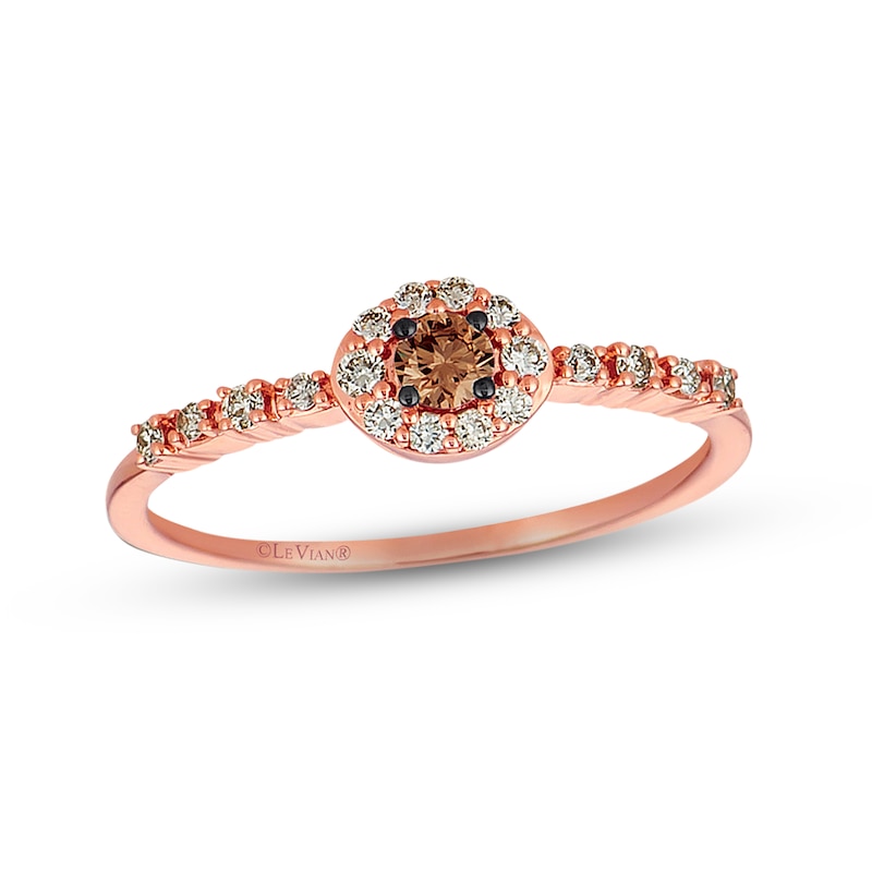 Main Image 1 of Previously Owned Le Vian Chocolate Diamond Ring 1/4 ct tw 14K Strawberry Gold