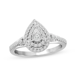 Previously Owned Diamond Engagement Ring 1/3 ct tw Round-cut 10K White Gold