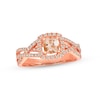 Previously Owned Le Vian Morganite Ring 3/8 ct tw Diamonds 14K Strawberry Gold
