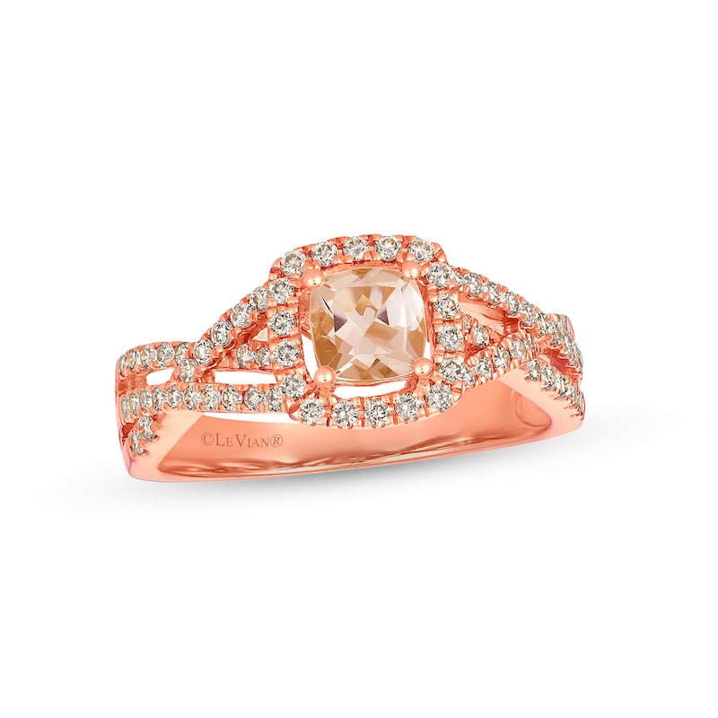 Main Image 1 of Previously Owned Le Vian Morganite Ring 3/8 ct tw Diamonds 14K Strawberry Gold