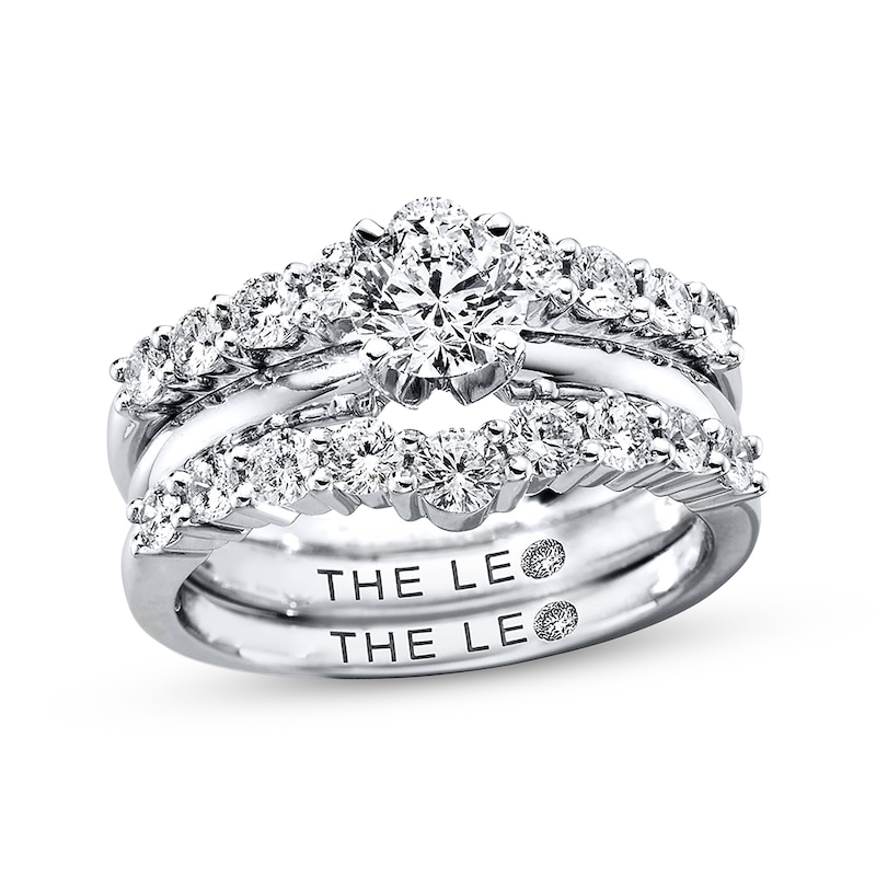 Main Image 4 of Previously Owned THE LEO Diamond Enhancer Ring 1 ct tw Round-cut 14K White Gold