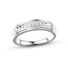 Thumbnail Image 0 of Previously Owned Men's Wedding Band 1/10 ct tw Round-cut 10K White Gold