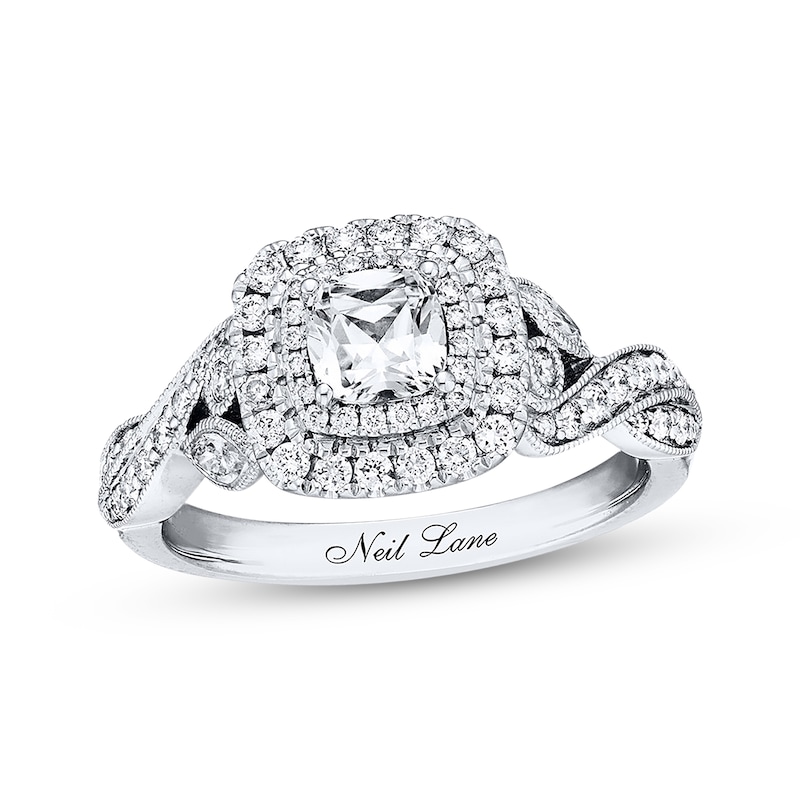 Previously Owned Neil Lane Diamond Engagement Ring 1 ct tw Cushion, Marquise & Round-cut 14K White Gold