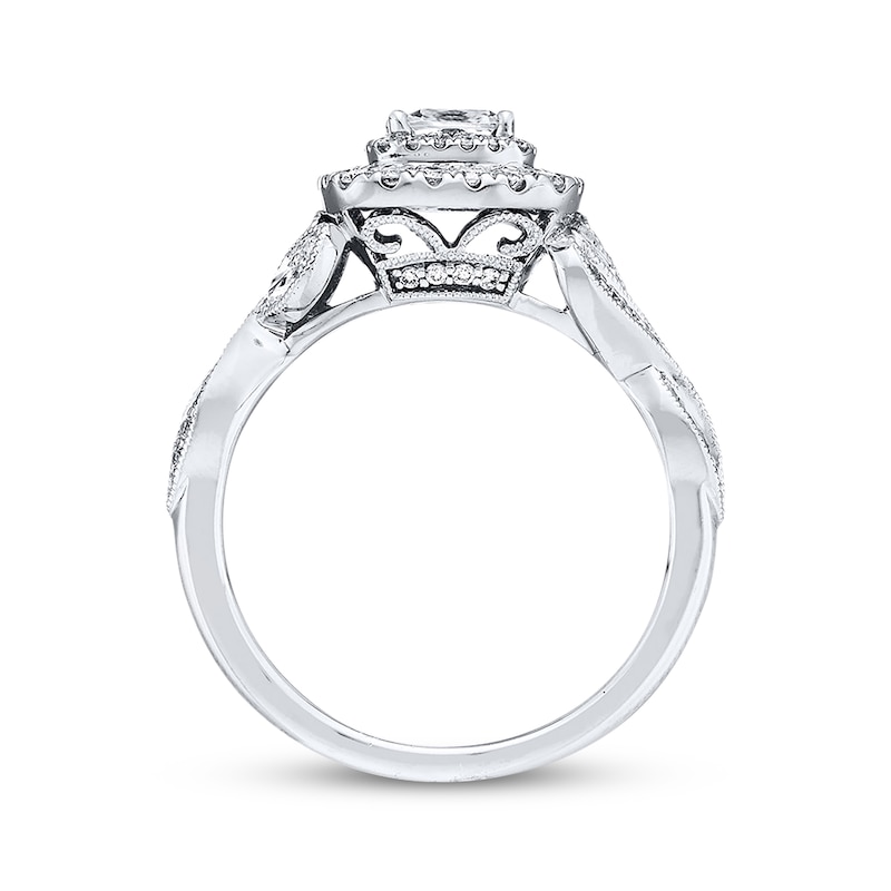Previously Owned Neil Lane Diamond Engagement Ring 1 ct tw Cushion, Marquise & Round-cut 14K White Gold