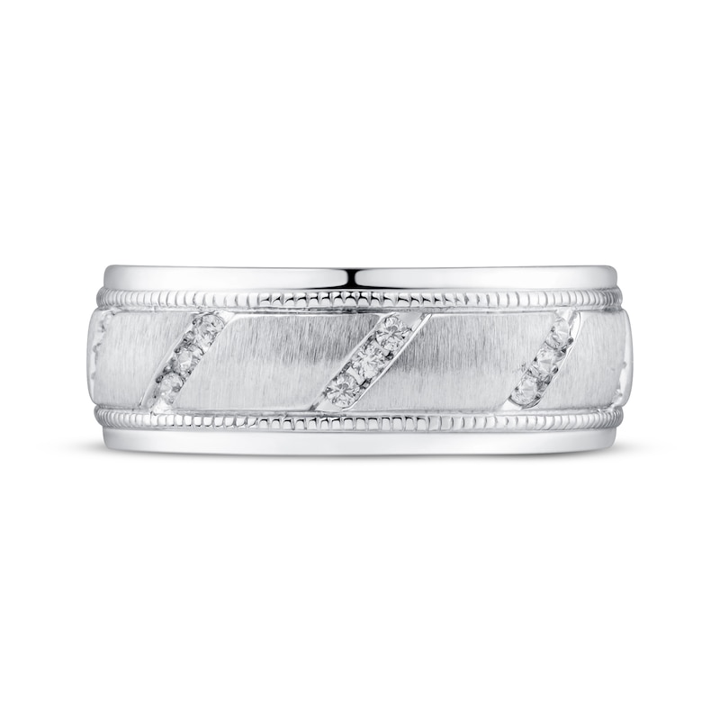 Main Image 2 of Previously Owned Men's Diamond Wedding Band 1/5 ct tw Round-cut 10K White Gold