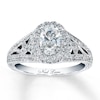 Thumbnail Image 1 of Previously Owned Neil Lane Engagement Ring 1-1/2 ct tw Oval & Round-cut Diamonds 14K White Gold Size 5