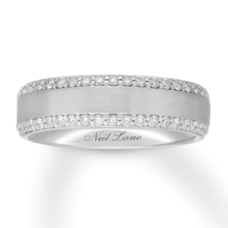 Main Image 1 of Previously Owned Neil Lane Men's Diamond Wedding Band 1/2 ct tw 14K White Gold Size 9.5