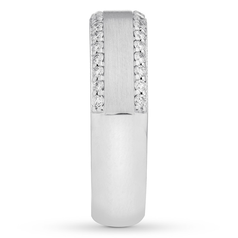 Main Image 3 of Previously Owned Neil Lane Men's Diamond Wedding Band 1/2 ct tw 14K White Gold Size 9.5